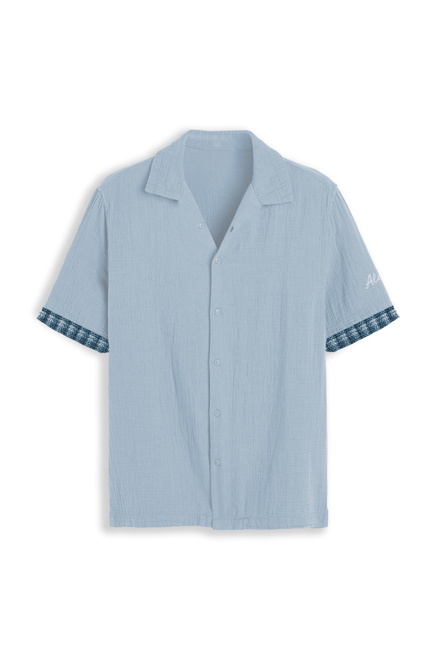 ALOVÉ – Bebek Mavisi Oversize Muslin Kol Detaylı Gömlek