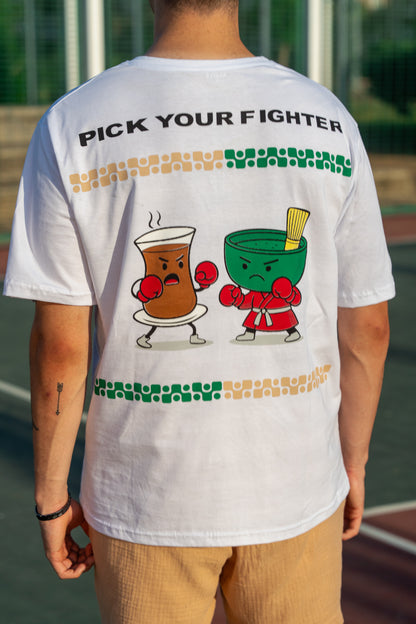 Pick Your Fighter Oversize Unisex T-Shirt – Türk Çayı vs Matcha