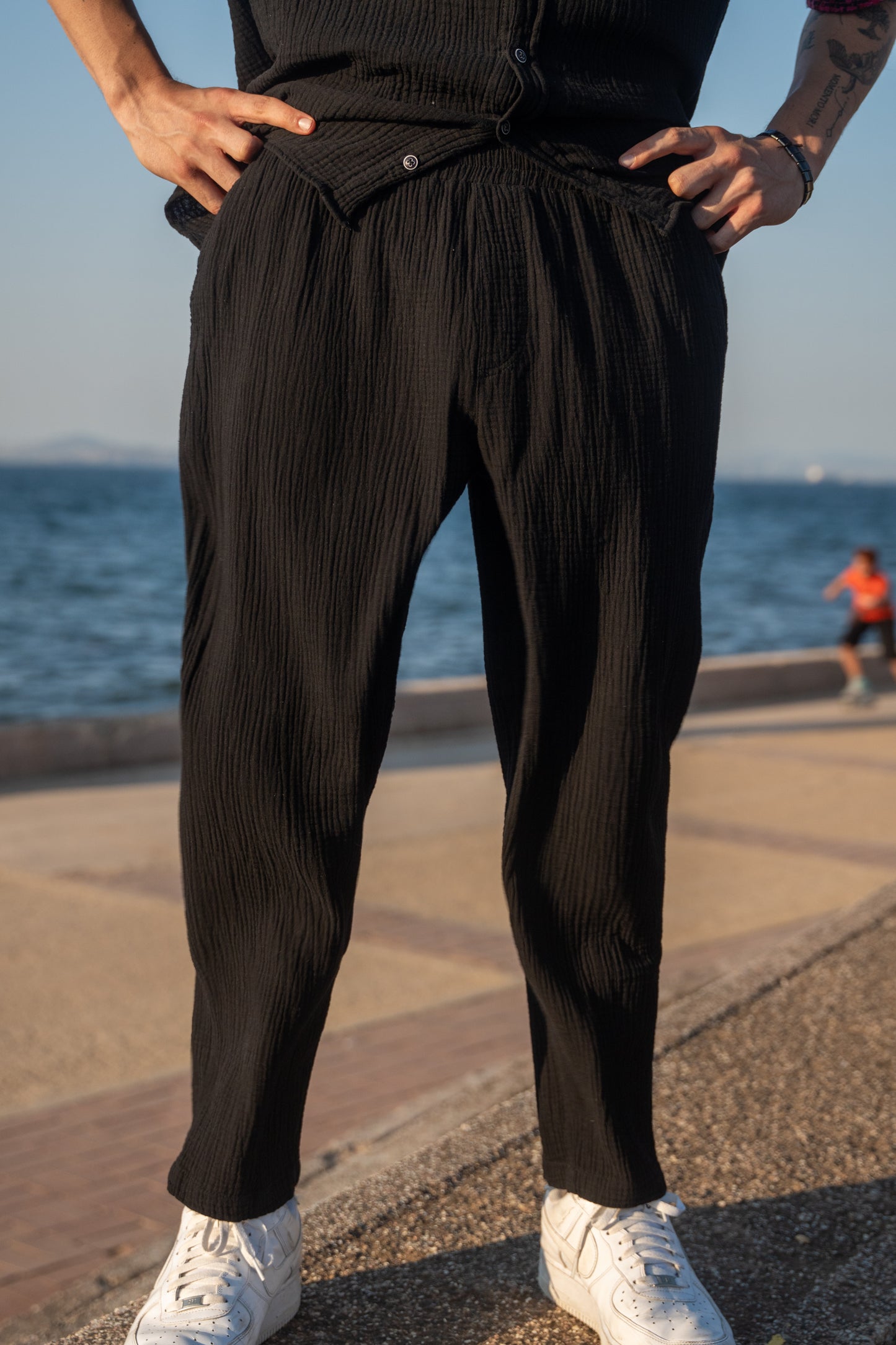 ALOVÉ – Siyah Baggy Muslin Pantolon