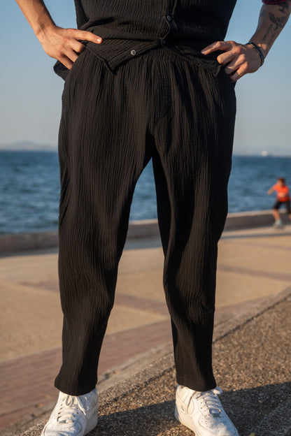ALOVÉ – Siyah Baggy Muslin Pantolon