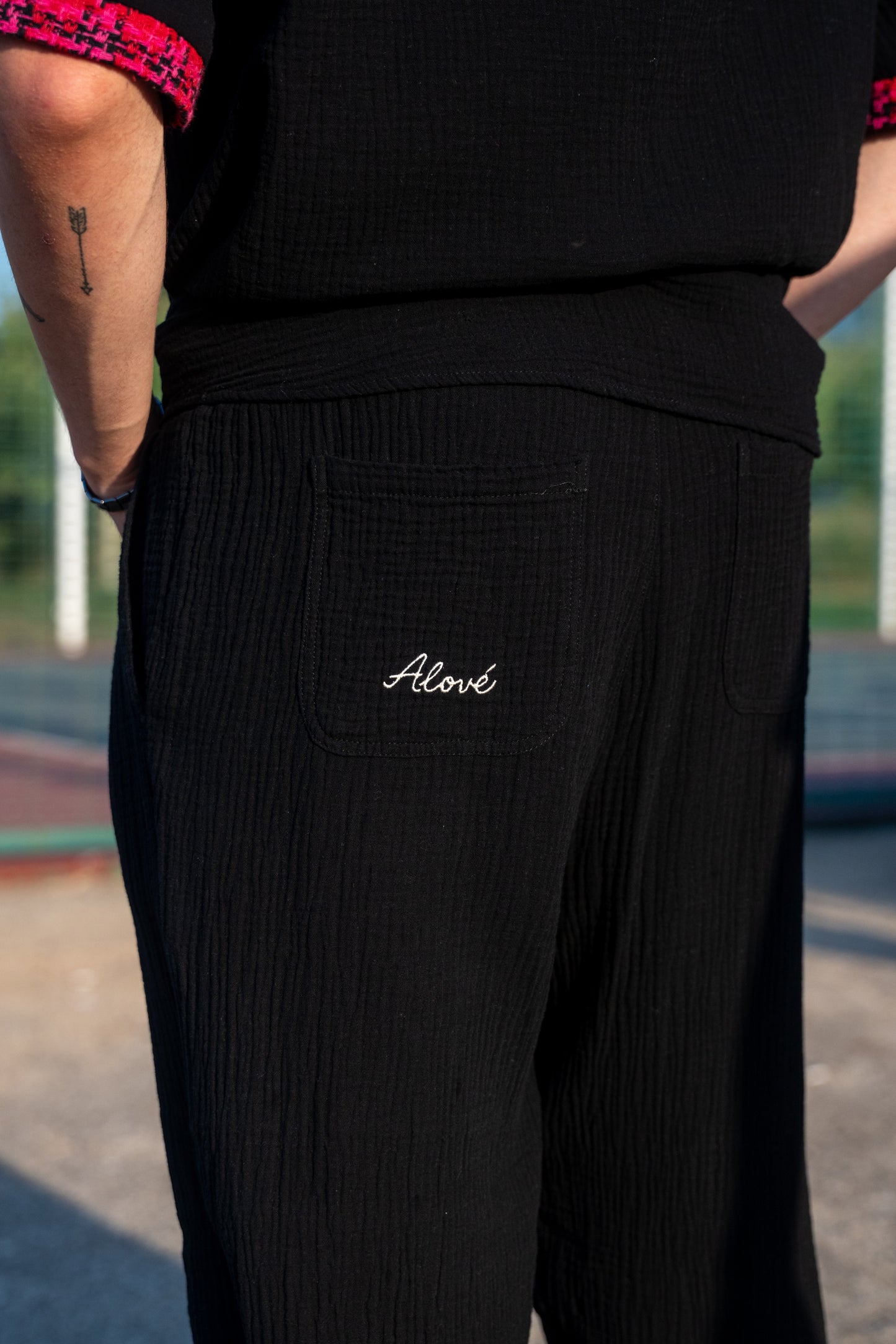 ALOVÉ – Siyah Baggy Muslin Pantolon