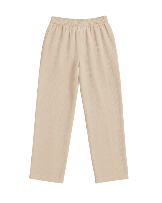 ALOVÉ – Bej Baggy Muslin Pantolon