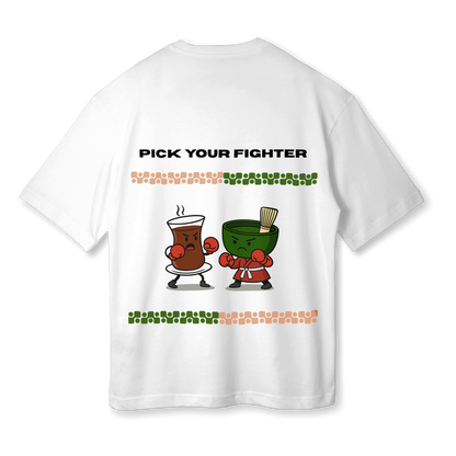 Pick Your Fighter Oversize Unisex T-Shirt – Türk Çayı vs Matcha